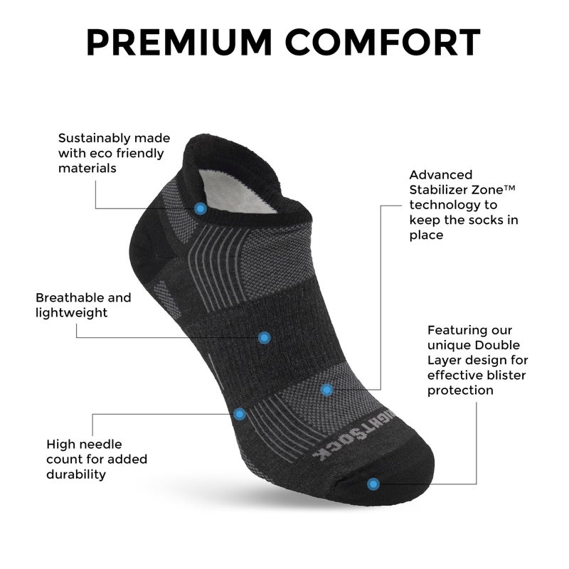 Wrightsock Run Tab Running Socks for Men and Women â€“ Cushioned, Eco-Friendly and Anti Blister Socks with our Patented Double Layer Design - American Made, No Blisters Guaranteed - Image 3